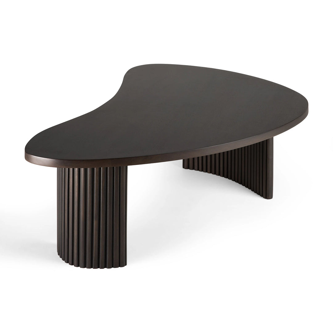 Boomerang Pebble Shape Coffee Table - Mahogany