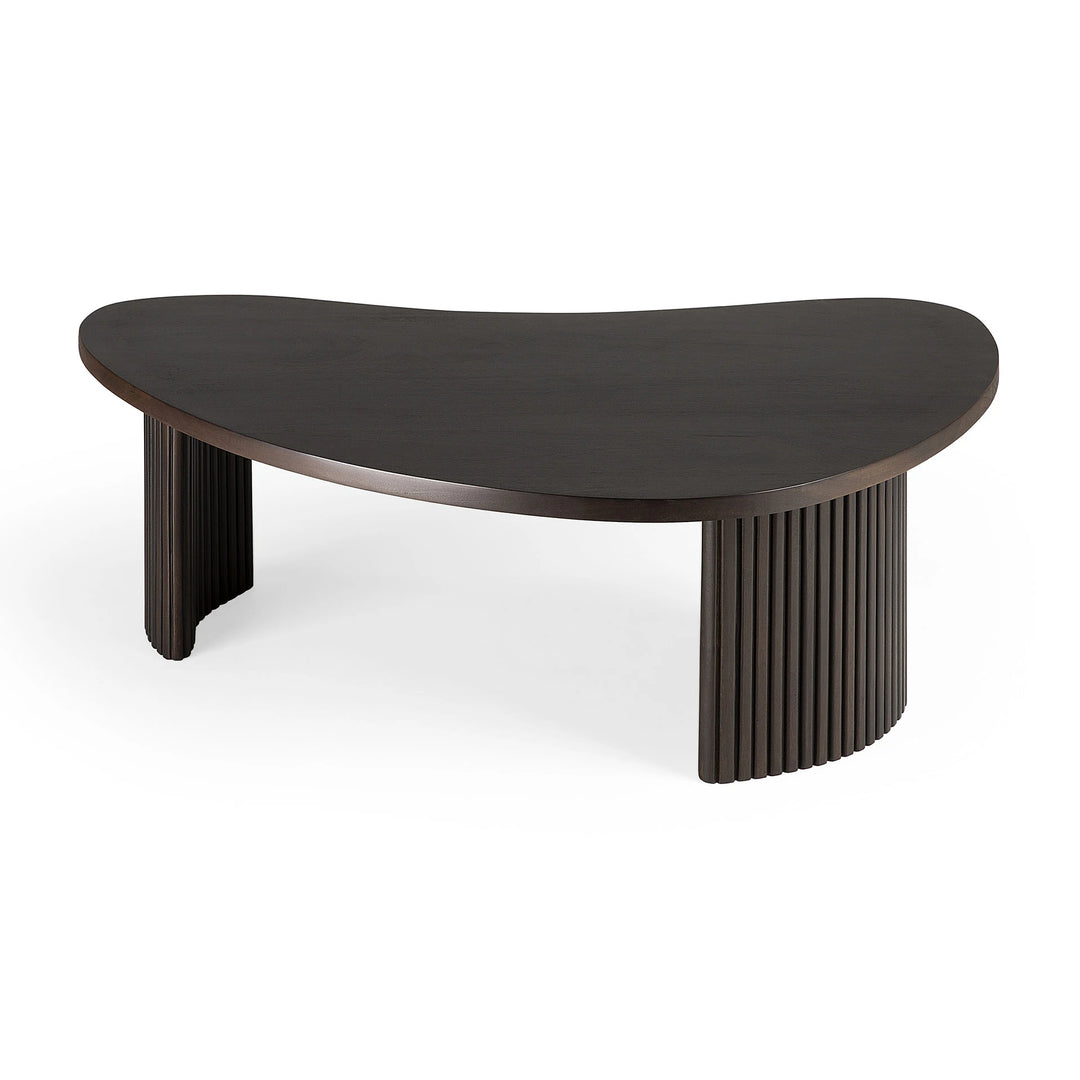 Boomerang Pebble Shape Coffee Table - Mahogany