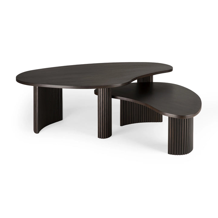 Boomerang Pebble Shape Coffee Table - Mahogany