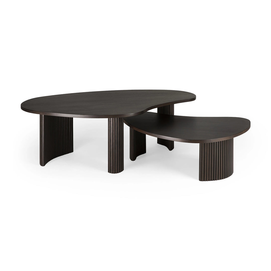 Boomerang Pebble Shape Coffee Table - Mahogany