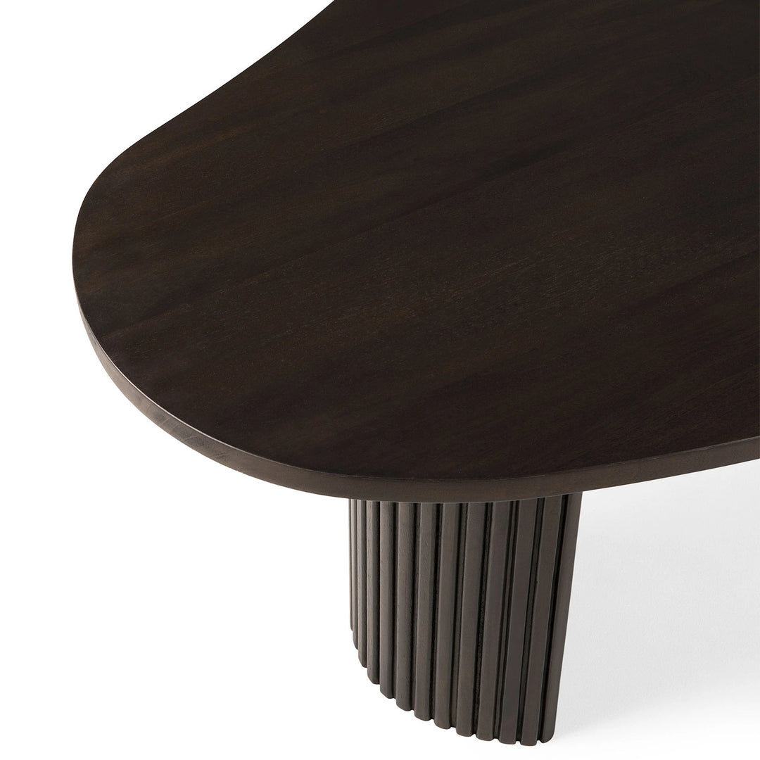 Boomerang Pebble Shape Coffee Table - Mahogany