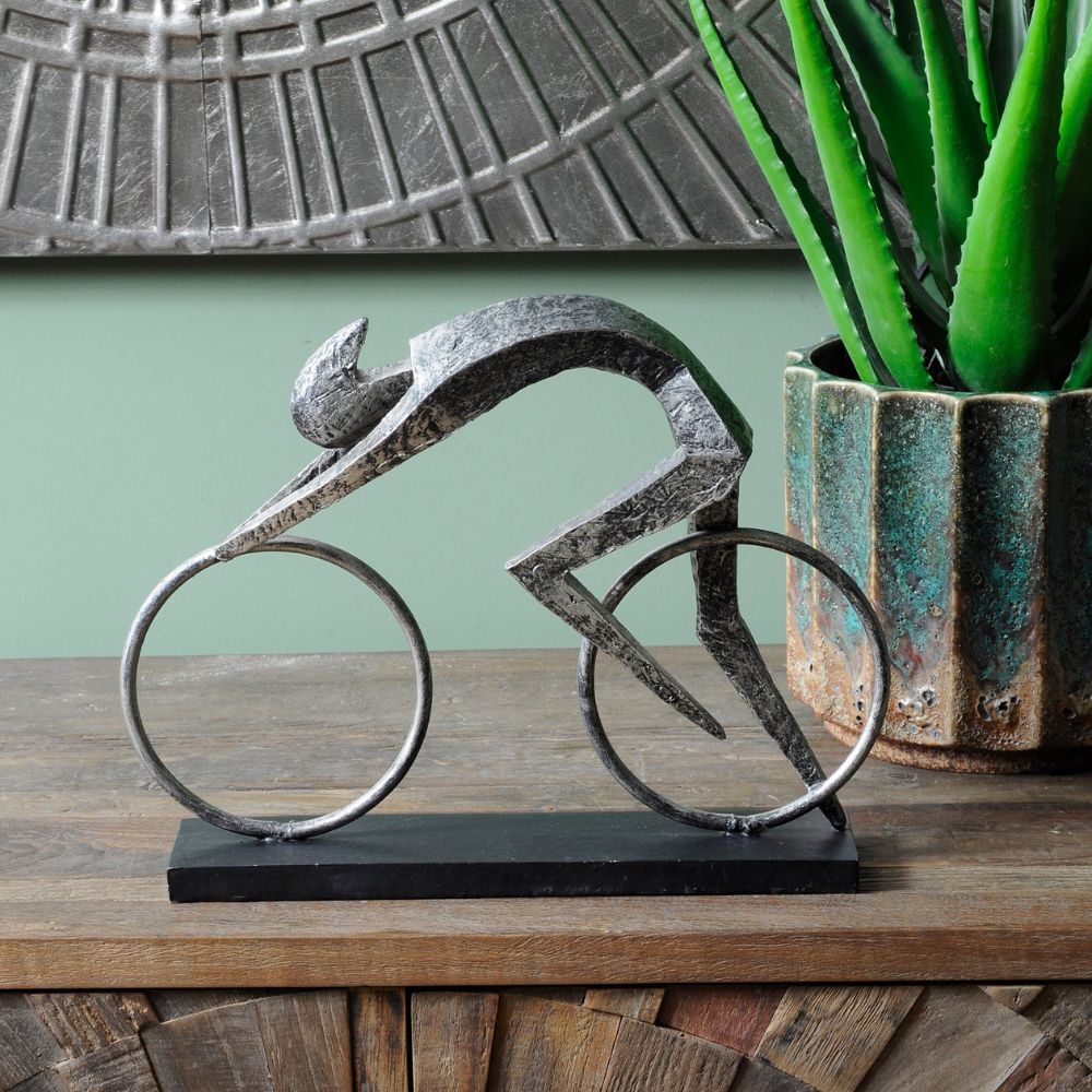  Libra-Libra Midnight Mayfair Collection - Abstract Cyclist Sculpture-Silver 349 