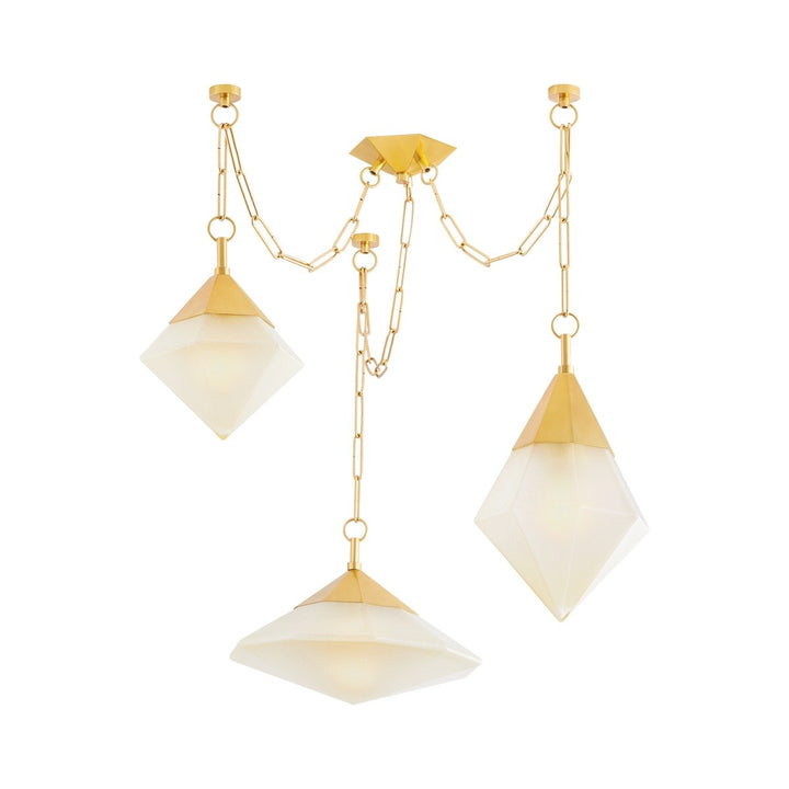 Angelique 3 Light Chandelier - Vintage Polished Brass Hudson Valley Lighting 2