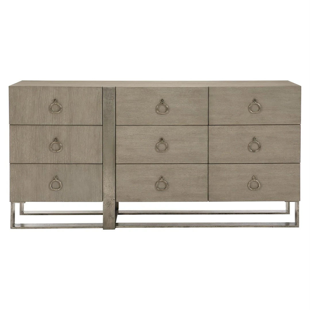 Linea 9 Drawer Dresser - Cerused Greige