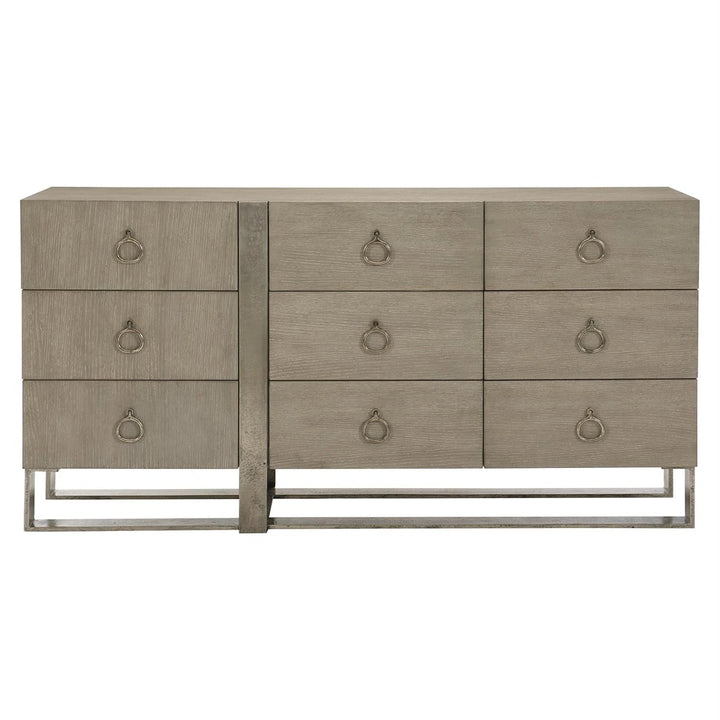 Linea 9 Drawer Dresser - Cerused Greige