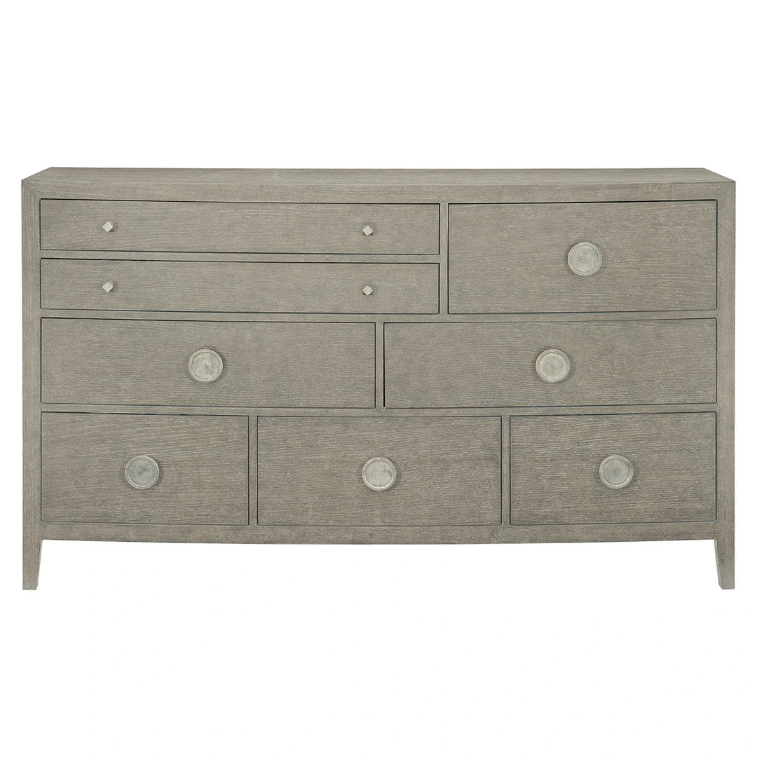 Linea Asymmetric Drawer Dresser - Cerused Cerused Greige