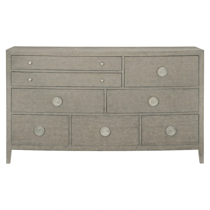Linea Asymmetric Drawer Dresser - Cerused Cerused Greige