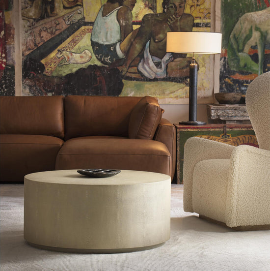 Braden Round Coffee Table - Ivory AndrewMartin 2