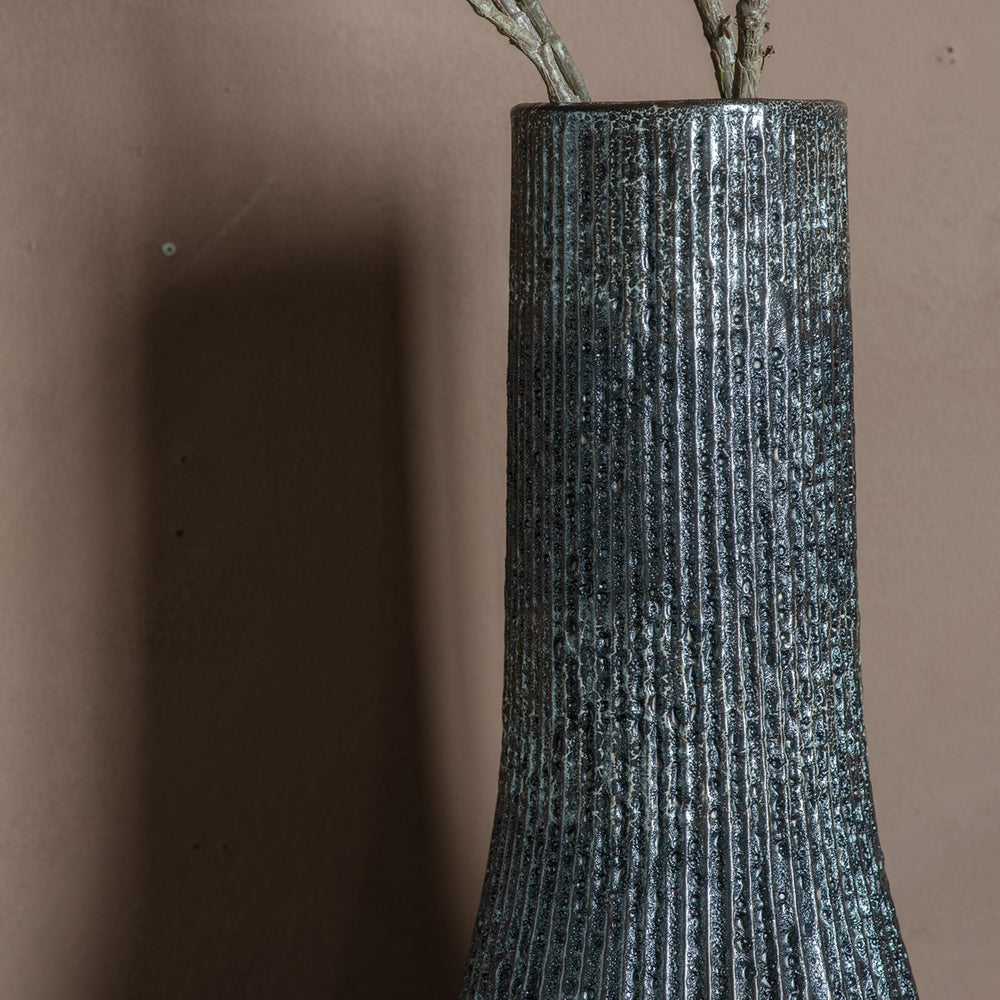 Tatu Ribbed Chimney Vase - Grey GalleryDirect 2