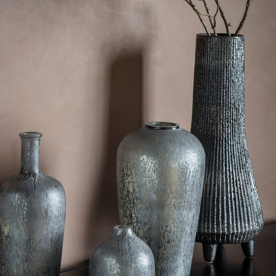 Tatu Ribbed Chimney Vase - Grey GalleryDirect 3