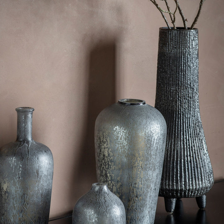 Tatu Ribbed Chimney Vase - Grey GalleryDirect 3