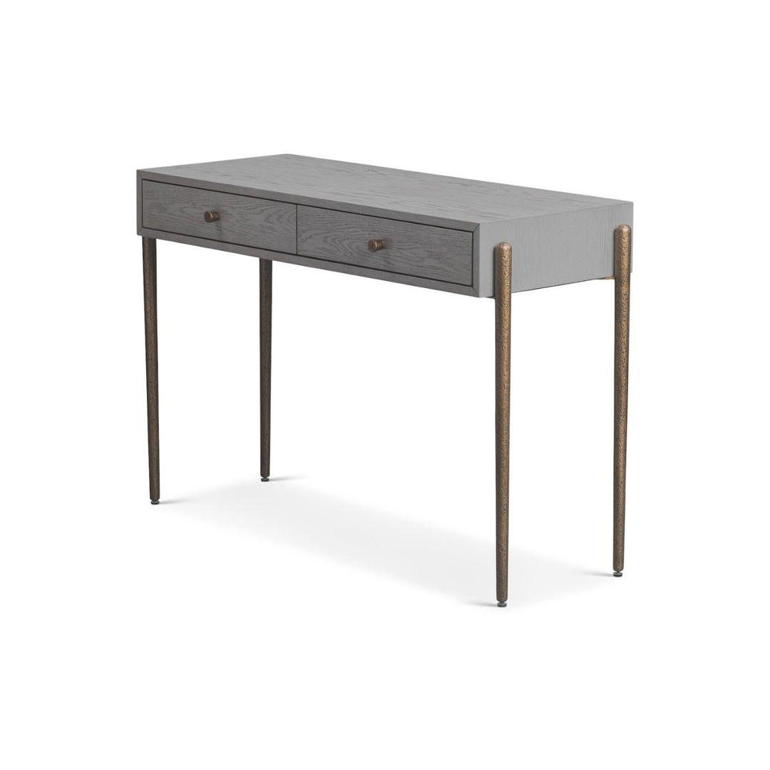 Nella Console Table - London Fog & Hammered Dark Bronze