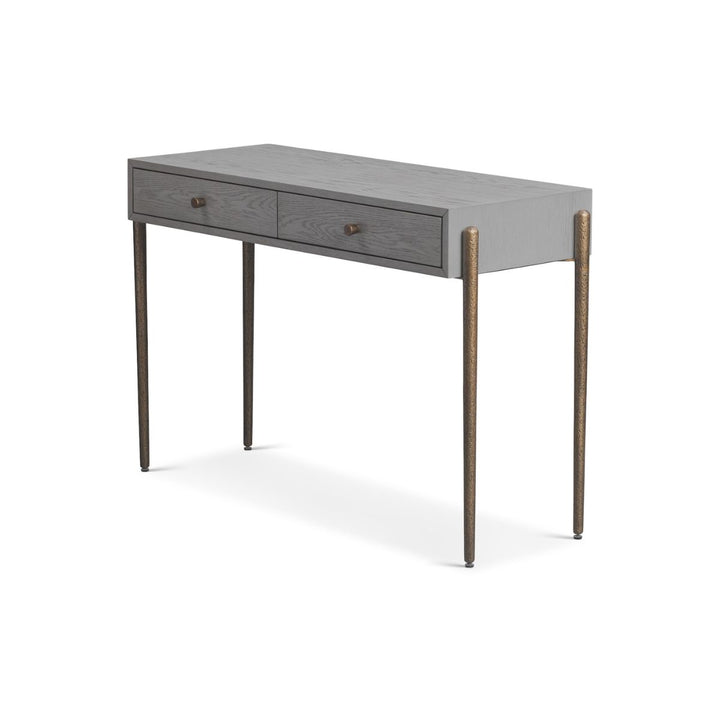 Nella Console Table - London Fog & Hammered Dark Bronze