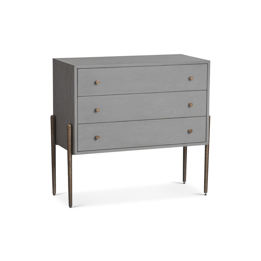 Nella Chest Of Drawer - London Fog & Hammered Dark Bronze