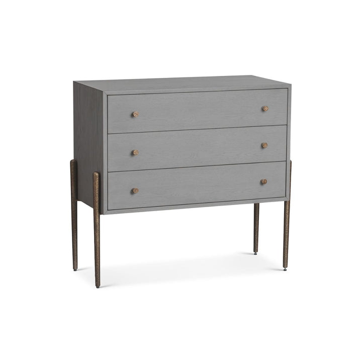 Nella Chest Of Drawer - London Fog & Hammered Dark Bronze