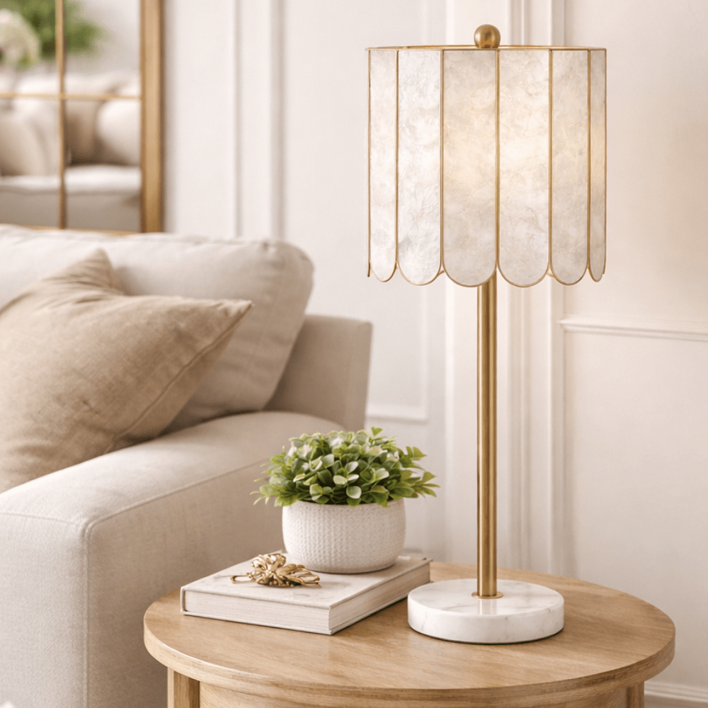 Mother of Pearl Buffet Marble Lamp