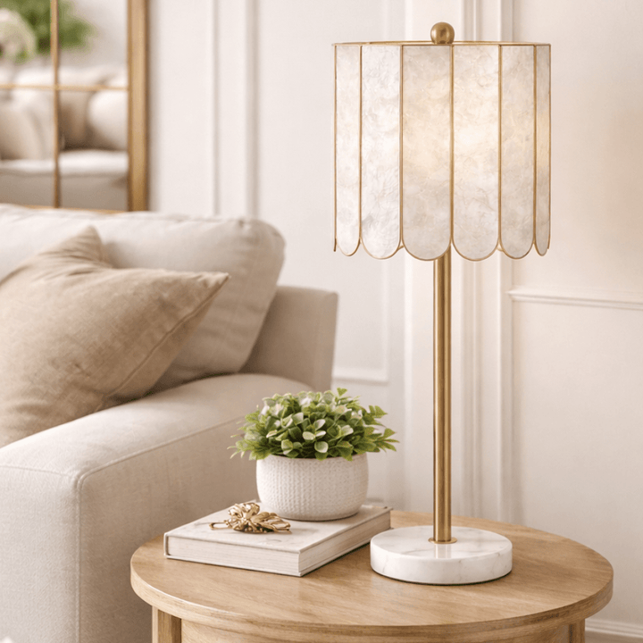 Mother of Pearl Buffet Marble Lamp