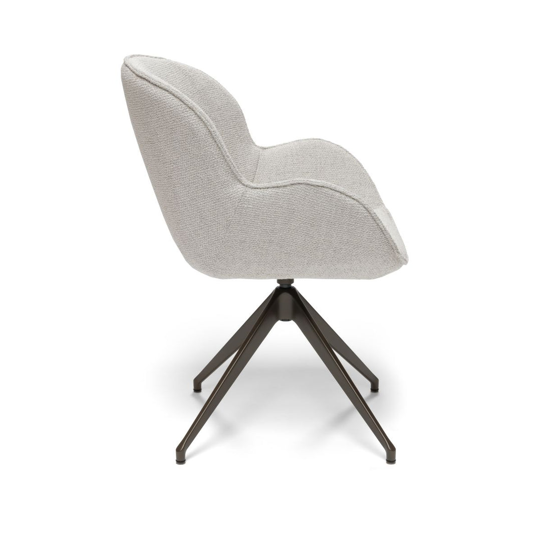 Butterfly Cream Monza Swivel Dining Armchair - Anodic Brown