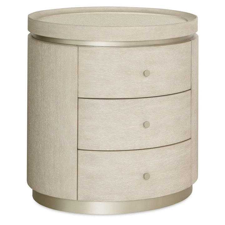 Coastal Breeze 3 Drawer Oval Bedside Table