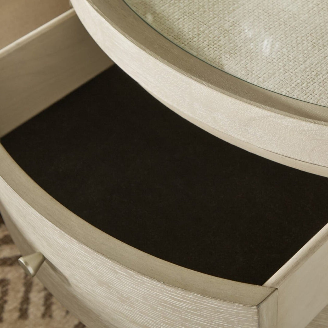 Coastal Breeze 3 Drawer Oval Bedside Table