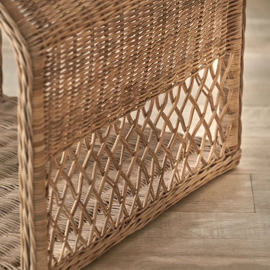 Rattan House Dog Basket - Grey