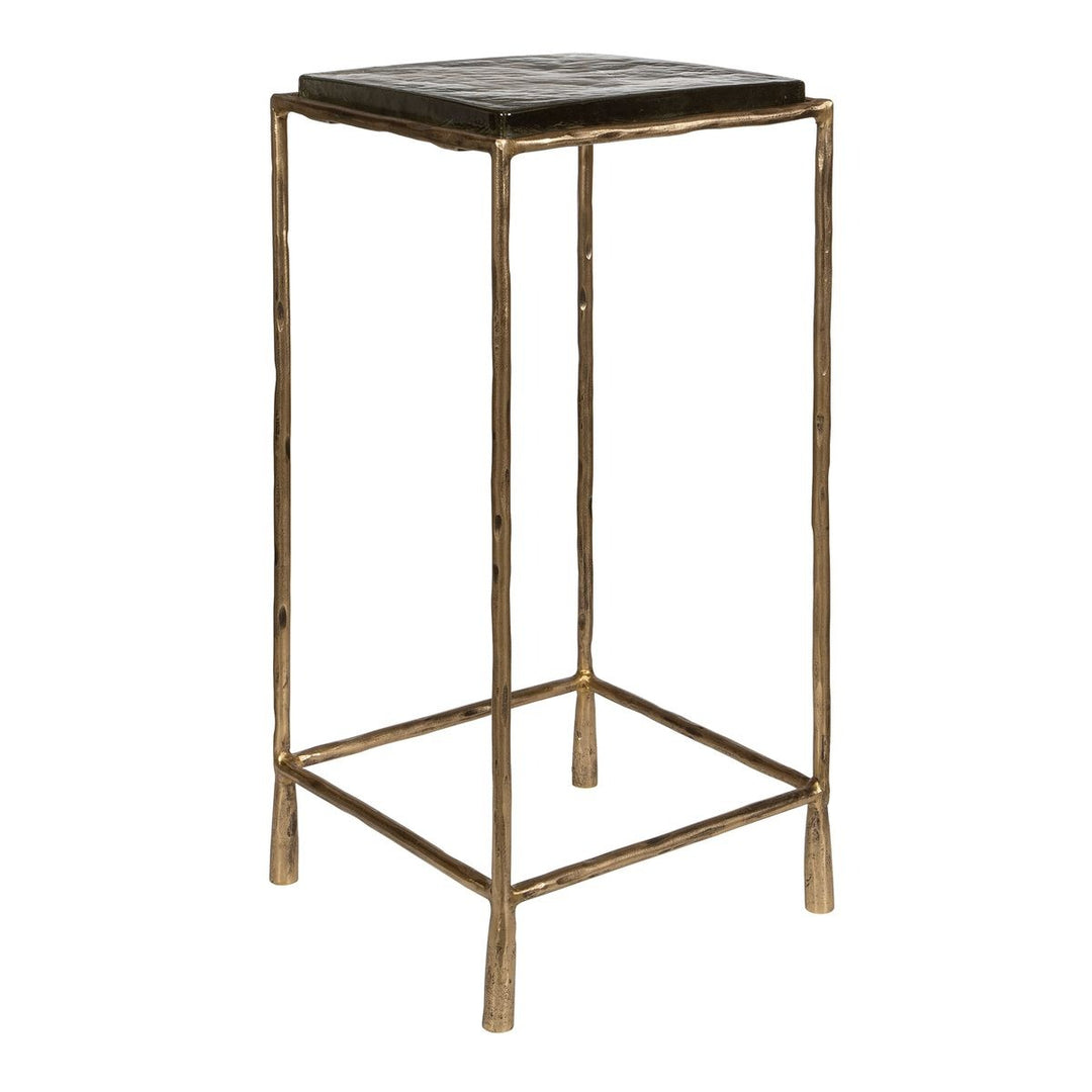 Ovard Antiqued Gold Accent Table