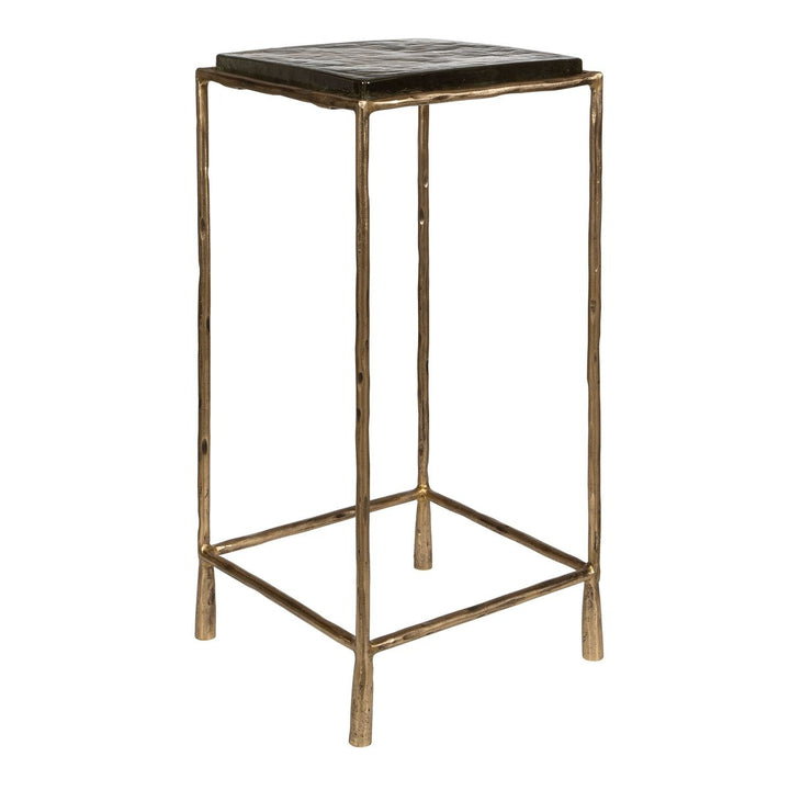 Ovard Antiqued Gold Accent Table