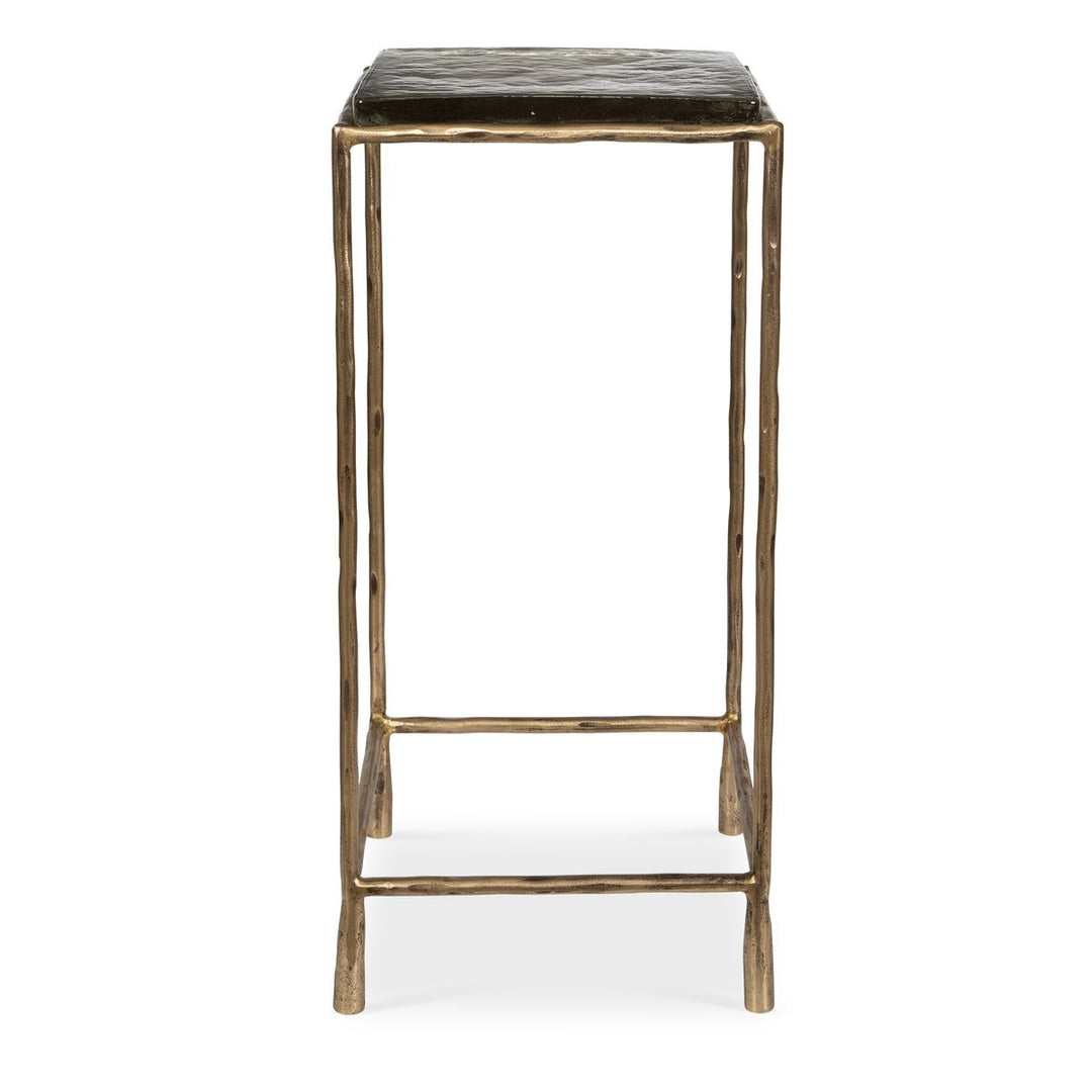 Ovard Antiqued Gold Accent Table