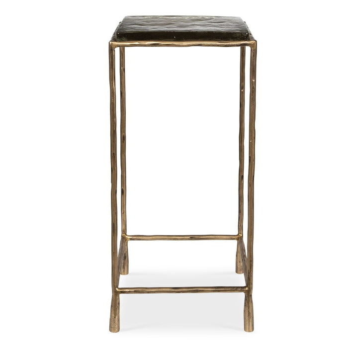 Ovard Antiqued Gold Accent Table
