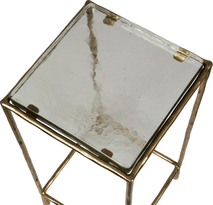 Ovard Antiqued Gold Accent Table