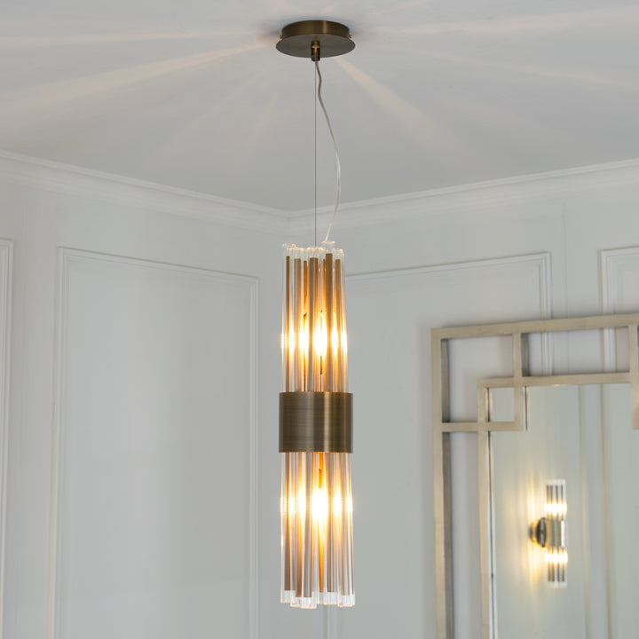 Colmar Thin Pendant Light - Antique Brass