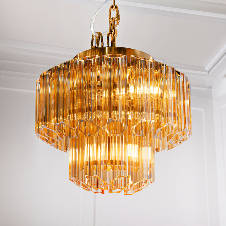 Nasser Chandelier 32cm - Antique Brass