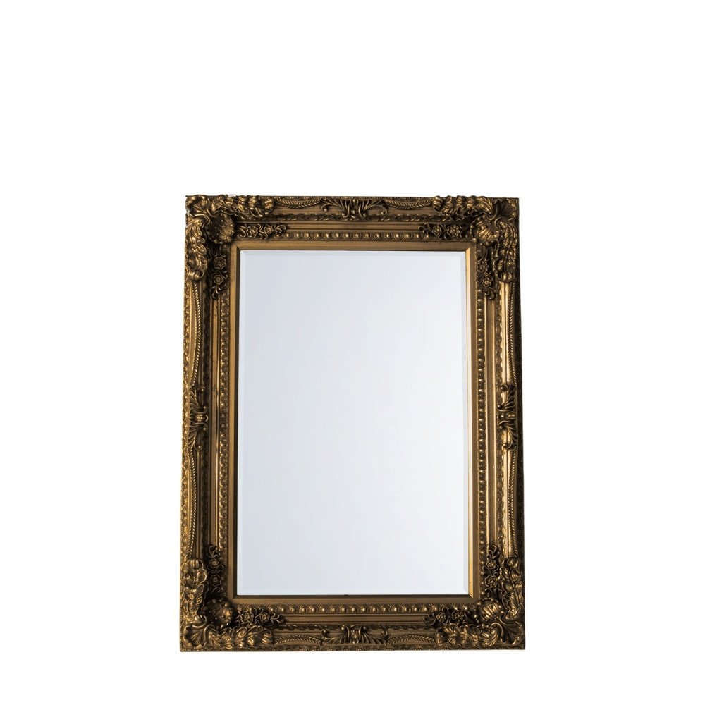 Gallery Interiors Carved Louis Mirror Gold