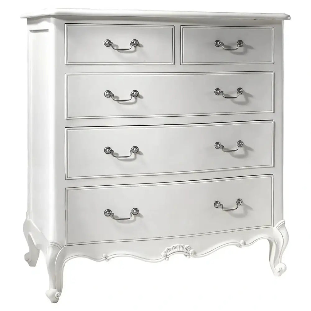 Gallery Interiors Chic 5 Drawer Chest in Off White
