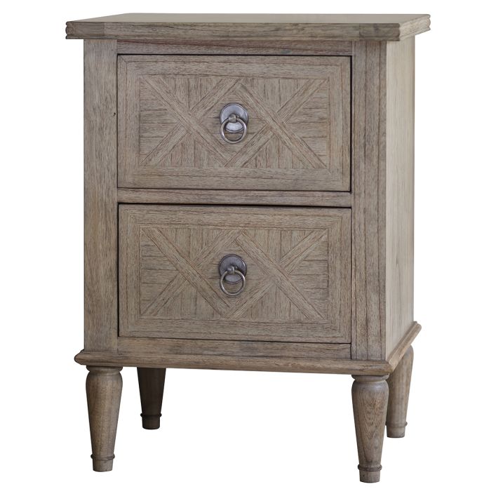 Gallery Interiors Mustique 2 Drawer Bedside Table
