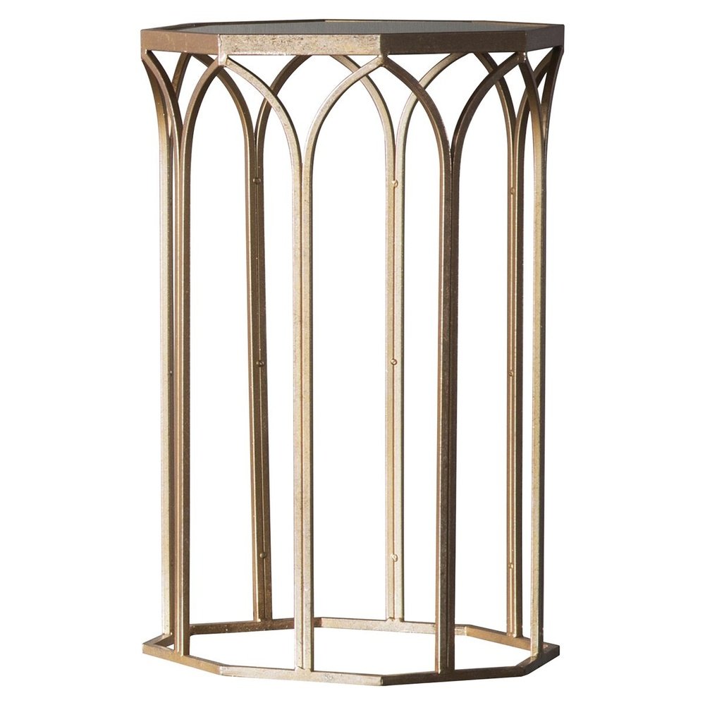 Gallery Interiors Canterbury Side Table in Antique Gold