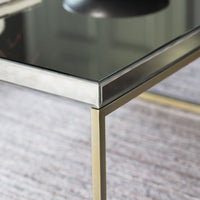 Gallery Interiors Pippard Mirrored Top Coffee Table in Champagne