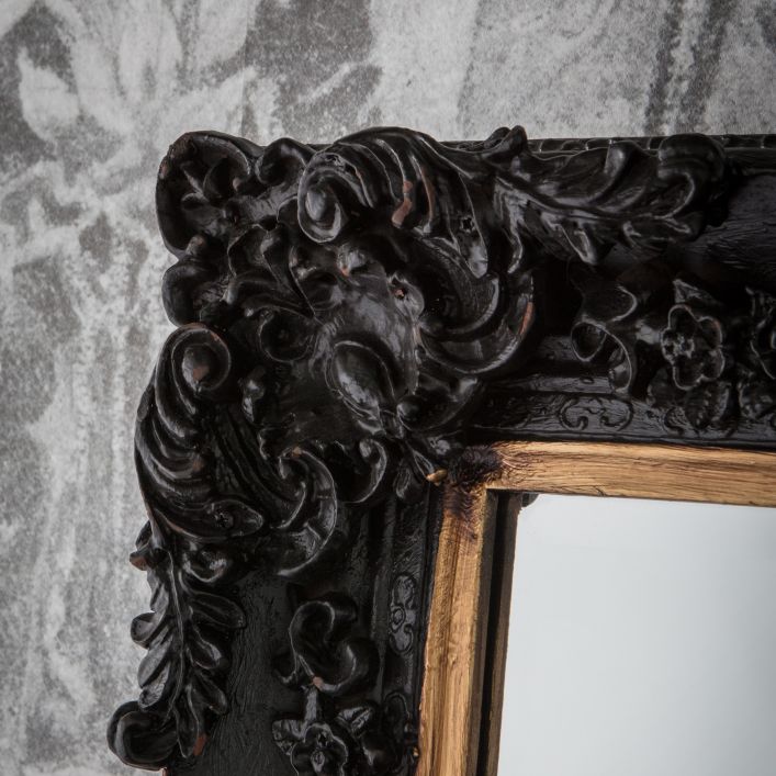 Gallery Interiors Harrelson Leaner Mirror in Antique Black