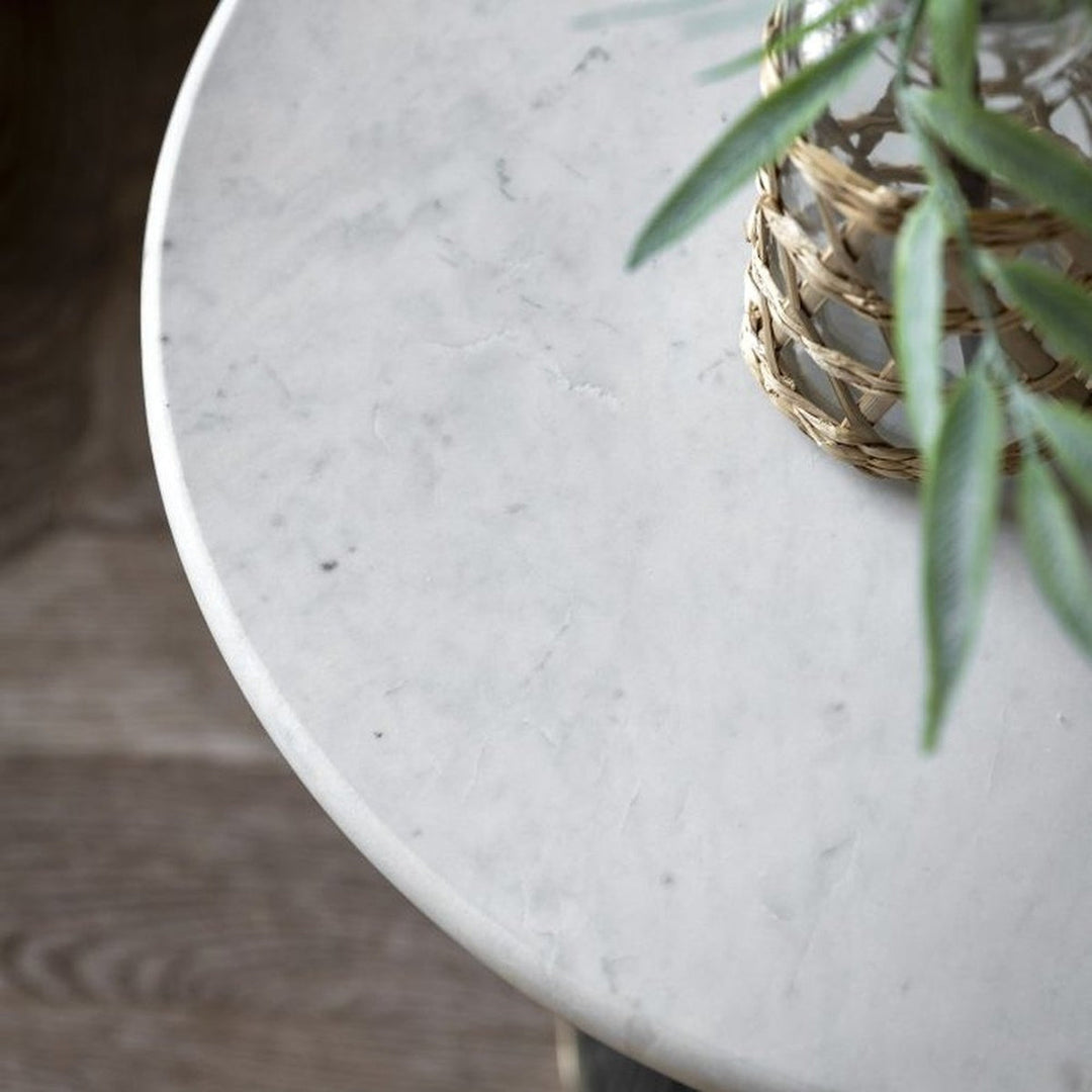 Selene Marble Top Round Side Table - Blue GalleryDirect 5