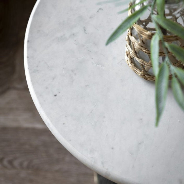 Selene Marble Top Round Side Table - Blue GalleryDirect 5