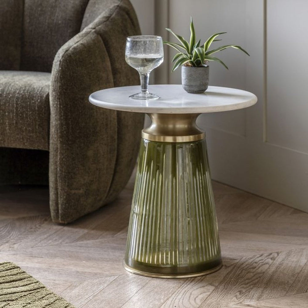 Selene Marble Top Round Side Table - Dusk GalleryDirect 2