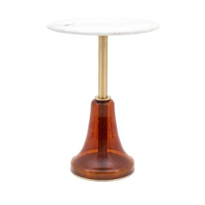 Bristol Marble Round Side Table - Orange GalleryDirect 1