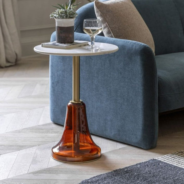 Bristol Marble Round Side Table - Orange GalleryDirect 2