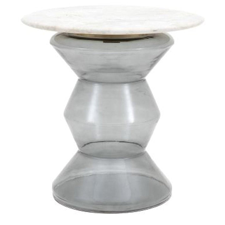Tuscany Marble Top Round Side Table - Clear GalleryDirect 1