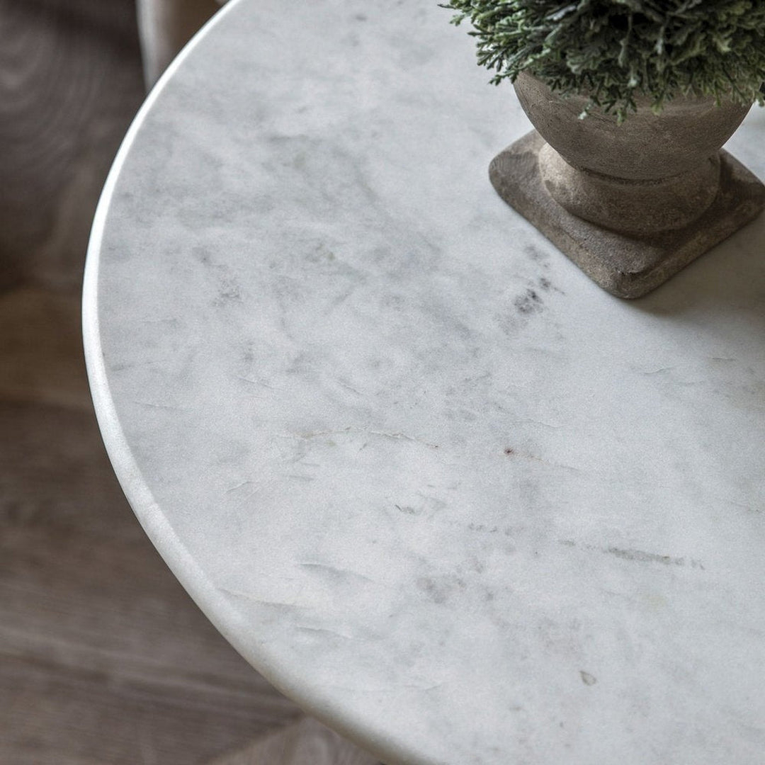 Tuscany Marble Top Round Side Table - Clear GalleryDirect 4