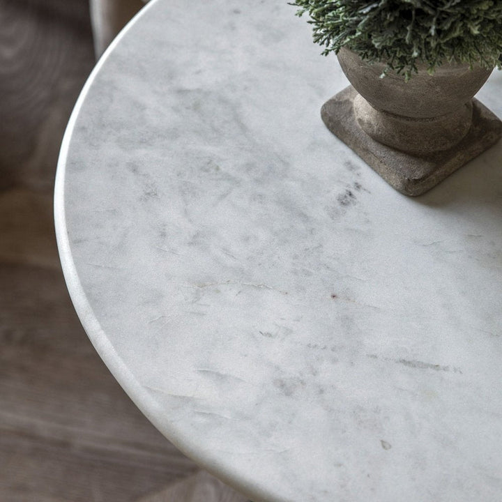 Tuscany Marble Top Round Side Table - Clear GalleryDirect 4