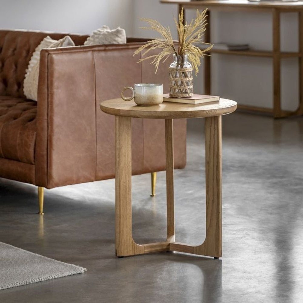 Croft Round Side Table - Natural GalleryDirect 2
