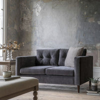 Gallery Interiors Greville 2 Seater Sofa in Charcoal