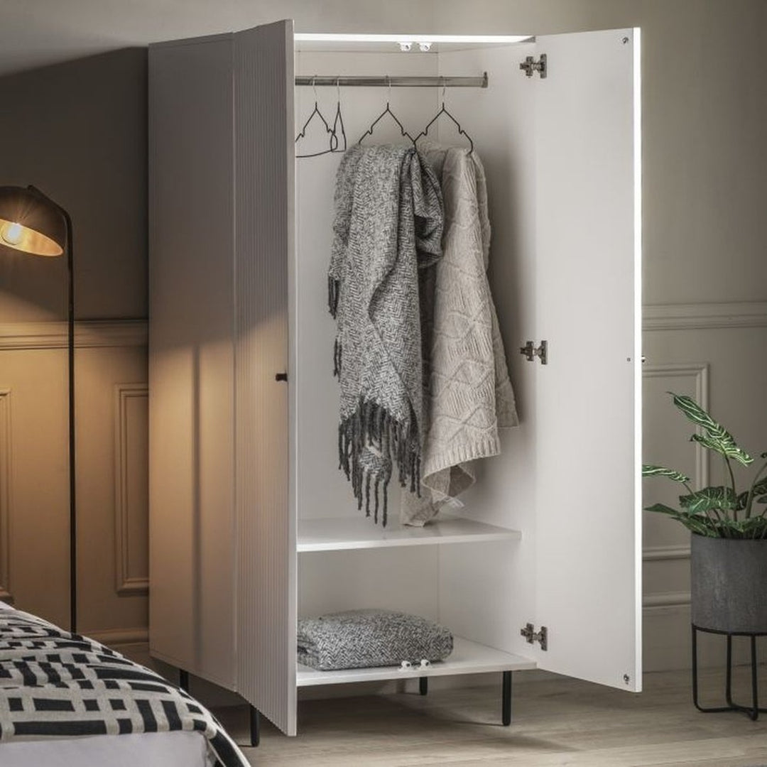 Denton 2 Door Wardrobe in White GalleryDirect 3