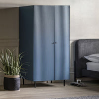 Gallery Interiors Denton 2 Door Wardrobe in Blue